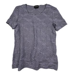 Emporio Armani Pucker Geometric T-Shirt Women's 44 (M) Lavender Gray Top